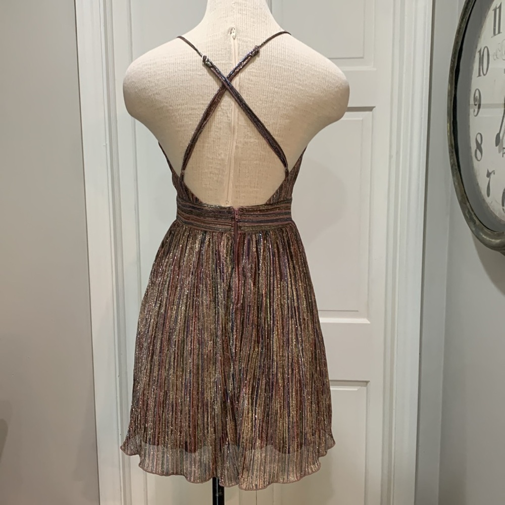 Xtraordinary sz 5 multi colored striped sparkly party/formal dress - Picture 4 of 10